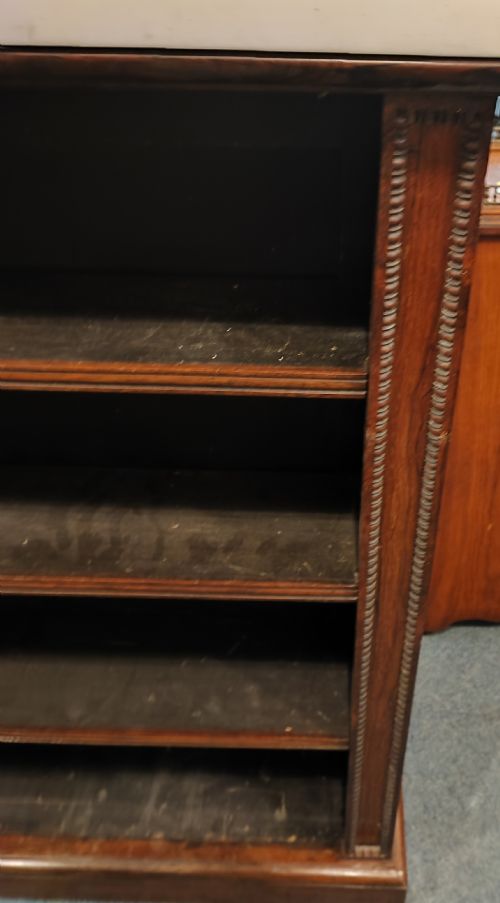 REGENCY ROSEWOOD OPEN BOOKCASE WITH ORIGINAL WHITE MARBLE TOP - ADDITIONAL PHOTO 1
