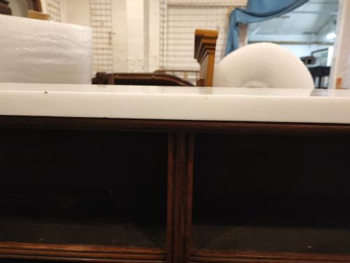 REGENCY ROSEWOOD OPEN BOOKCASE WITH ORIGINAL WHITE MARBLE TOP - ADDITIONAL PHOTO 3