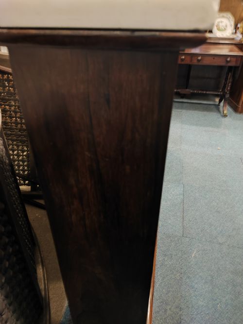 REGENCY ROSEWOOD OPEN BOOKCASE WITH ORIGINAL WHITE MARBLE TOP - ADDITIONAL PHOTO 8