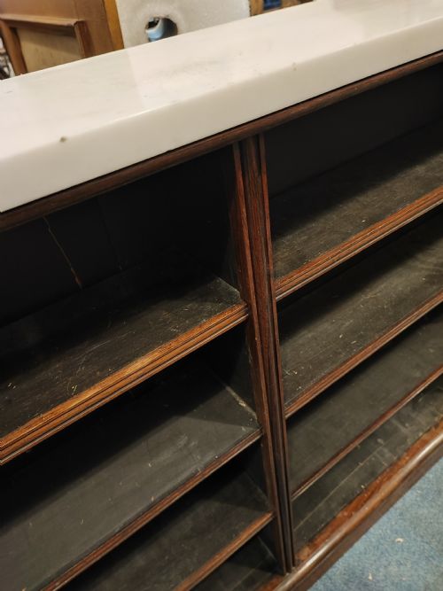 REGENCY ROSEWOOD OPEN BOOKCASE WITH ORIGINAL WHITE MARBLE TOP - ADDITIONAL PHOTO 14