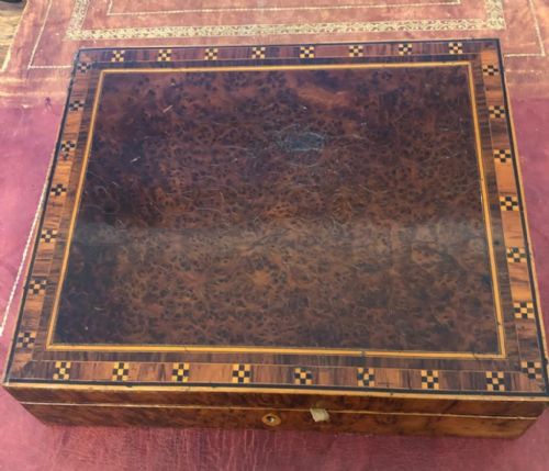 GEORGE III BURR YEW WRITING SLOPE - ADDITIONAL PHOTO 5