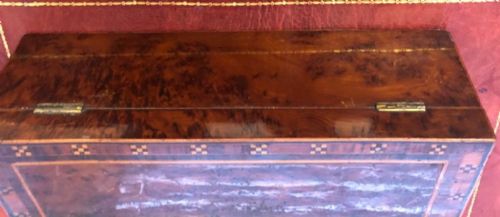 GEORGE III BURR YEW WRITING SLOPE - ADDITIONAL PHOTO 6