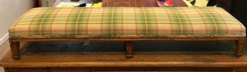 19c solid satinwood and gilt fender stool - CATEGORY: ANTIQUE STOOLS - DATED 19TH CENTURY