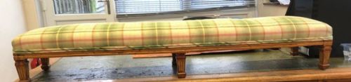 19C SOLID SATINWOOD AND GILT FENDER STOOL - ADDITIONAL PHOTO 3