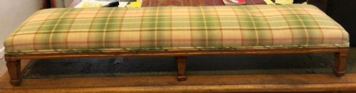 19C SOLID SATINWOOD AND GILT FENDER STOOL - ADDITIONAL PHOTO 5