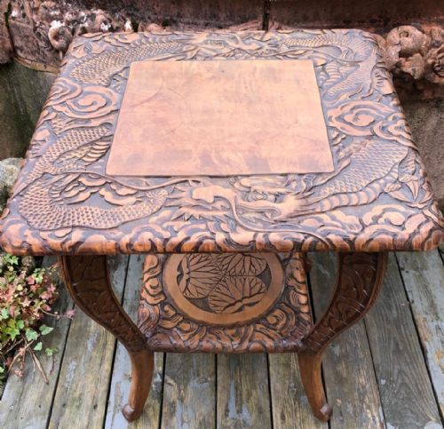 a japanese carved occasional tableretailed by liberty of london - CATEGORY: ANTIQUE TABLES - DATED 1900