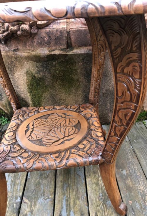 A JAPANESE CARVED OCCASIONAL TABLERETAILED BY LIBERTY OF LONDON - ADDITIONAL PHOTO 5