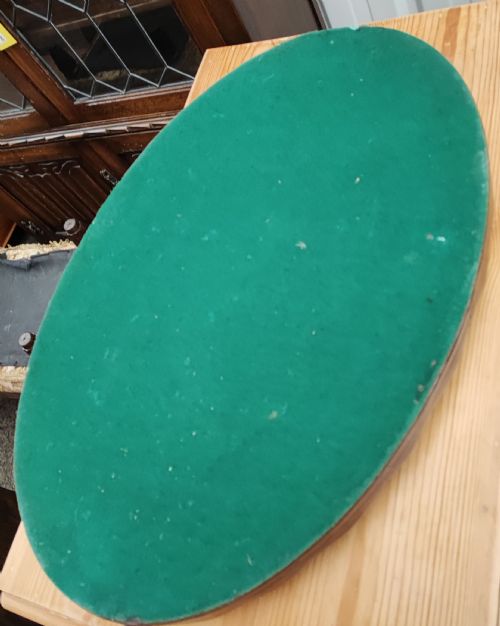 19C OVAL INLAID MAHOGANY TRAY - ADDITIONAL PHOTO 1