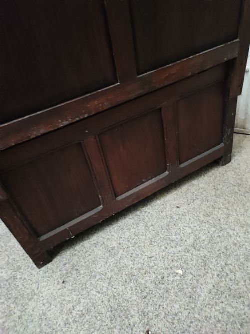 ANTIQUE HIGH BACK OAK SETTLE - ADDITIONAL PHOTO 12