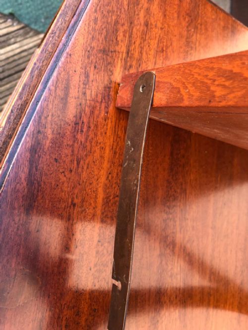 ANTIQUE MAHOGANY FOLDING CAMPAIGN MIRROR - ADDITIONAL PHOTO 3