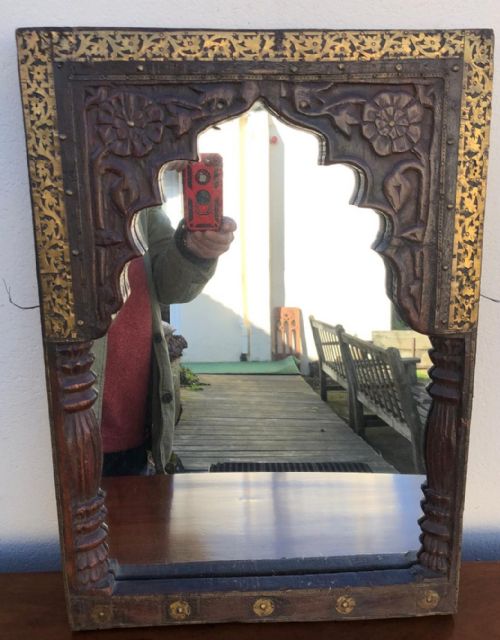 antique indian architectural mirror - CATEGORY: ANTIQUE MIRRORS - DATED 1900