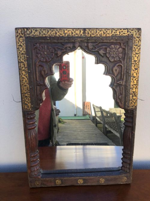 ANTIQUE INDIAN ARCHITECTURAL MIRROR - ADDITIONAL PHOTO 6