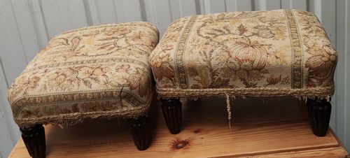 A PAIR OF REGENCY ROSEWOOD FOOT STOOLS - ADDITIONAL PHOTO 14