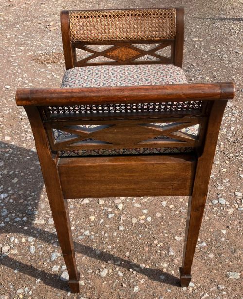 A GOOD INLAID MAHOGANY PIANO STOOL - ADDITIONAL PHOTO 4