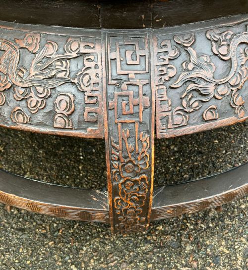 AN CHINESE ANTIQUE CIRCULAR COFFEE TABLE - ADDITIONAL PHOTO 3