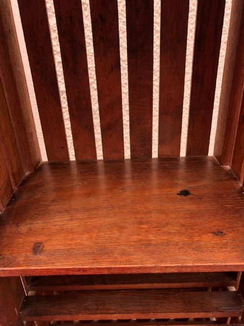 ANTIQUE ARTS AND CRAFTS OAK STORAGE RACK PROBABLY SCOTTISH - ADDITIONAL PHOTO 1
