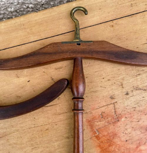 REGENCY SET OF 3 MAHOGANY AND BRASS WIG AND GOWN HANGERS - ADDITIONAL PHOTO 1