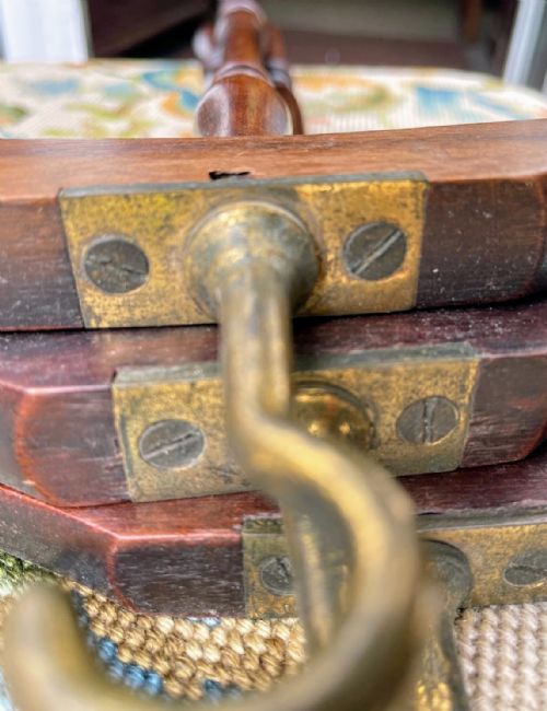REGENCY SET OF 3 MAHOGANY AND BRASS WIG AND GOWN HANGERS - ADDITIONAL PHOTO 4