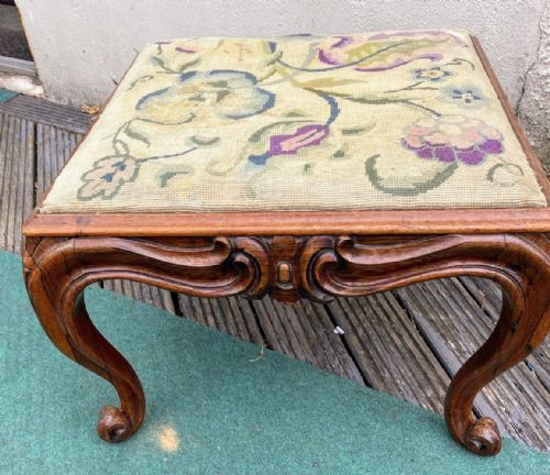 ANTIQUE EARLY VICTORIAN ROSEWOOD STOOL - ADDITIONAL PHOTO 3