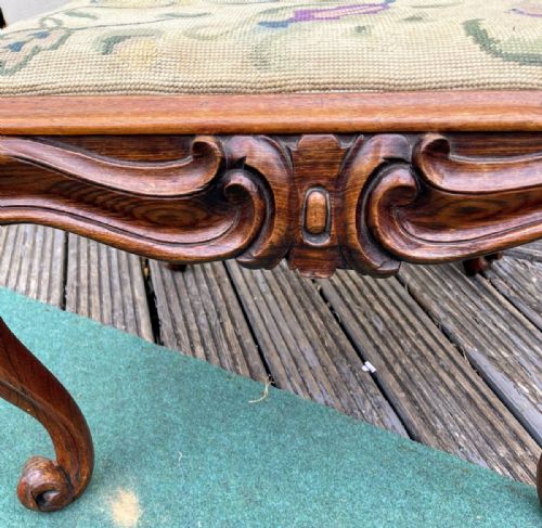 ANTIQUE EARLY VICTORIAN ROSEWOOD STOOL - ADDITIONAL PHOTO 4