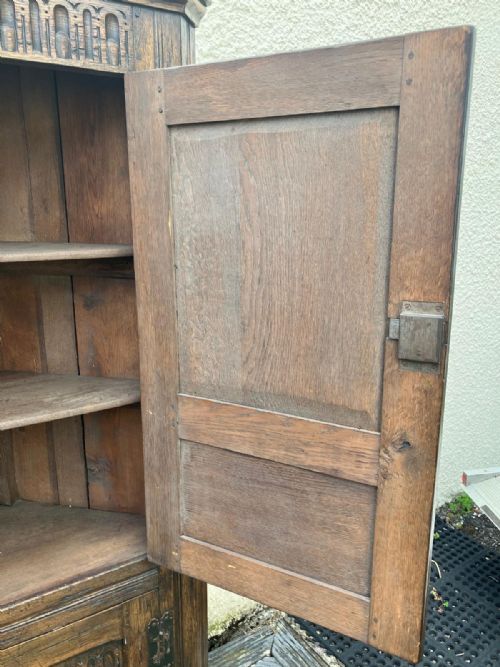 ANTIQUE OAK CORNER CUPBOARD - ADDITIONAL PHOTO 2