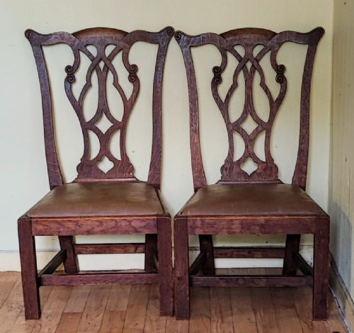 ANTIQUE PAIR OF OAK NURSERY CHAIRS IN THE GEORGE III STYLE - ADDITIONAL PHOTO 3