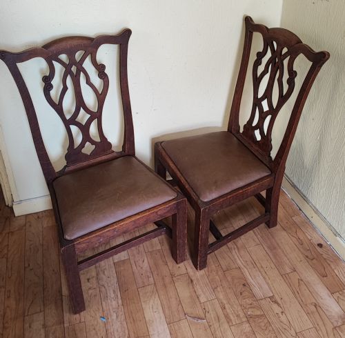 ANTIQUE PAIR OF OAK NURSERY CHAIRS IN THE GEORGE III STYLE - ADDITIONAL PHOTO 12