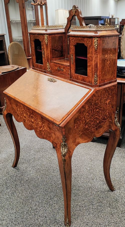 SUPERB VICTORIAN LADIES BURR WALNUT DESK - ADDITIONAL PHOTO 8