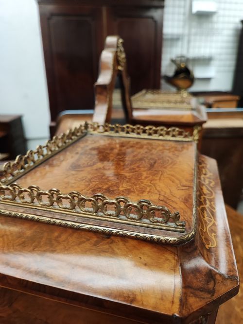 SUPERB VICTORIAN LADIES BURR WALNUT DESK - ADDITIONAL PHOTO 21
