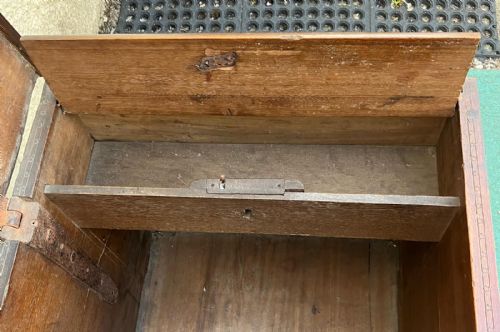 EARLY GEORGIAN TEAK COLONIAL BRASS BOUND TRUNK - ADDITIONAL PHOTO 8