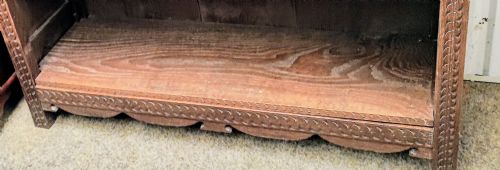 VICTORIAN CARVED OAK OPEN BOOKCASE - ADDITIONAL PHOTO 1