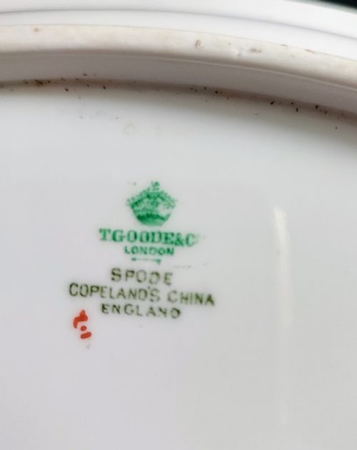 STUNNING COPELAND SPODE HORS DOEUVRES PORCELAIN SERVING DISHES IN ORIGINAL MAHOGANY TRAY - ADDITIONAL PHOTO 6