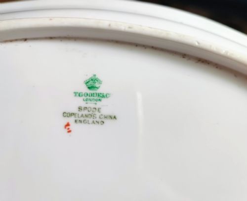 STUNNING COPELAND SPODE HORS DOEUVRES PORCELAIN SERVING DISHES IN ORIGINAL MAHOGANY TRAY - ADDITIONAL PHOTO 7