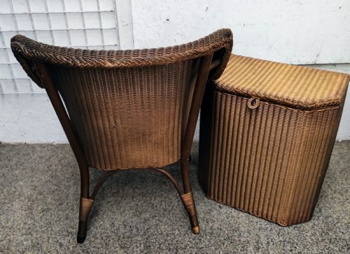 ANTIQUE LLOYD LOOM CHAIR AND LAUNDRY BASKET - ADDITIONAL PHOTO 4