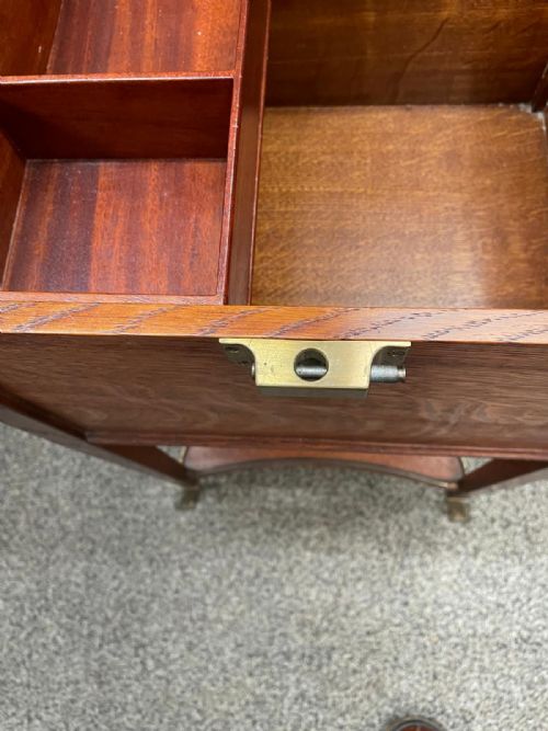 GOOD ART'S AND CRAFTS OAK AND BRASS WORK BOX - ADDITIONAL PHOTO 2