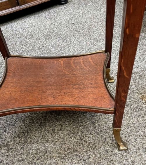 GOOD ART'S AND CRAFTS OAK AND BRASS WORK BOX - ADDITIONAL PHOTO 5