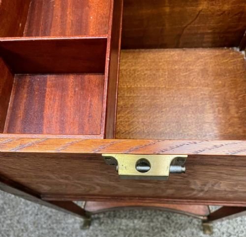 GOOD ART'S AND CRAFTS OAK AND BRASS WORK BOX - ADDITIONAL PHOTO 6