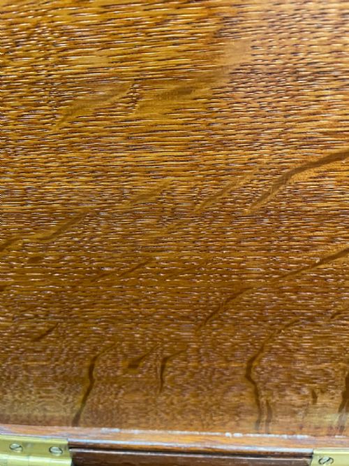 GOOD ART'S AND CRAFTS OAK AND BRASS WORK BOX - ADDITIONAL PHOTO 8