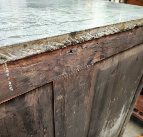 A FINE REGENCY MARBLE TOP MAHOGANY SIDE CABINET - ADDITIONAL PHOTO 5