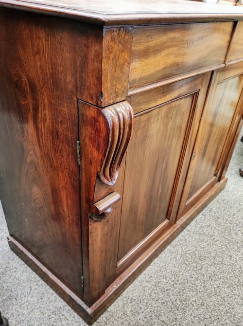 A FINE REGENCY MARBLE TOP MAHOGANY SIDE CABINET - ADDITIONAL PHOTO 6