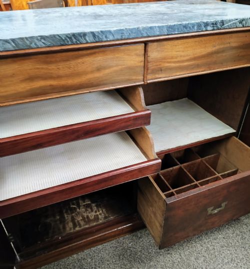 A FINE REGENCY MARBLE TOP MAHOGANY SIDE CABINET - ADDITIONAL PHOTO 11