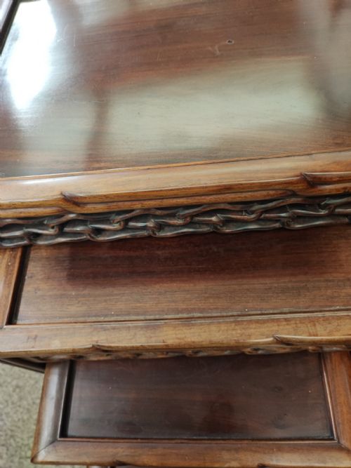 ANTIQUE CHINESE NEST OF 4 OCCASIONAL HARDWOOD TABLES - ADDITIONAL PHOTO 5
