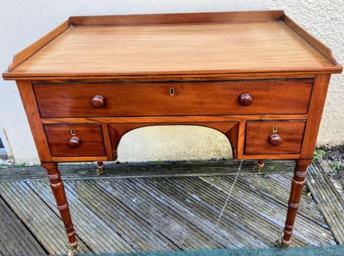 regency mahogany and ebony writing or ladies dressing table - CATEGORY: ANTIQUE DRESSING TABLES - DATED REGENCY