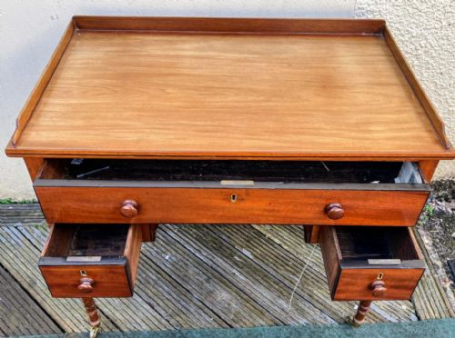 REGENCY MAHOGANY AND EBONY WRITING OR LADIES DRESSING TABLE - ADDITIONAL PHOTO 1