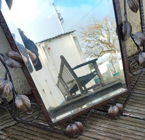 A GOOD FRENCH BRONZED ART DECO LUGGAGE HAT AND COAT RACK WITH MIRROR - ADDITIONAL PHOTO 7