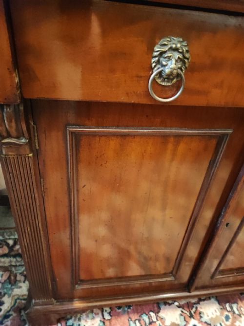 ANTIQUE MAHOGANY 2 DOOR SIDE CABINET OR CHIFFONIER - ADDITIONAL PHOTO 5