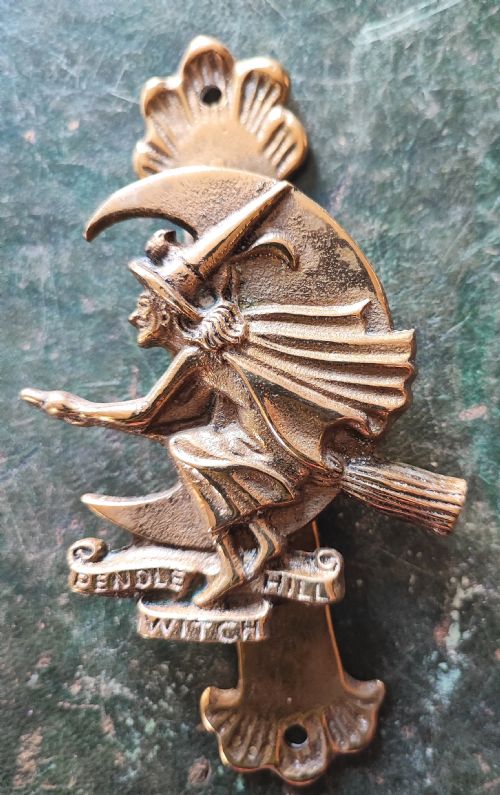 Antique Pendle Witch Brass Door Knocker.