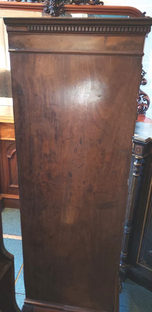 ANTIQUE MAHOGANY TALL CHEST OF DRAWERS - ADDITIONAL PHOTO 1
