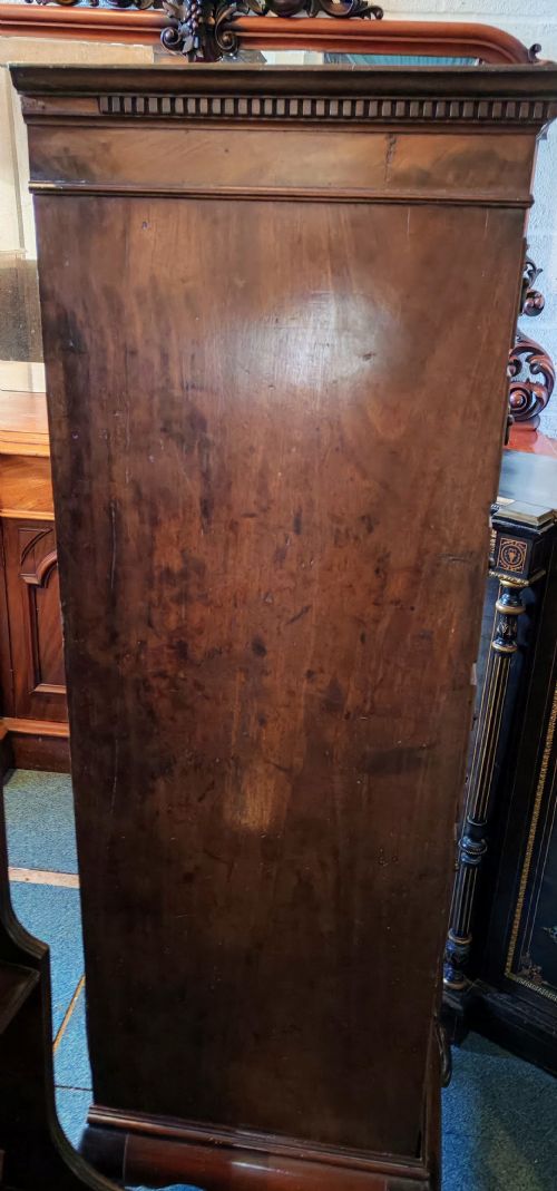 ANTIQUE MAHOGANY TALL CHEST OF DRAWERS - ADDITIONAL PHOTO 5