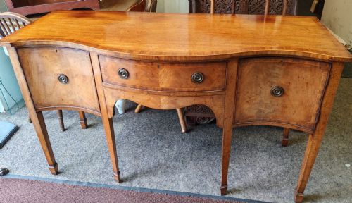 antique mahogany serpentine and inlaid sideboard in the george iii style - CATEGORY: ANTIQUE SIDEBOARDS - DATED 1920